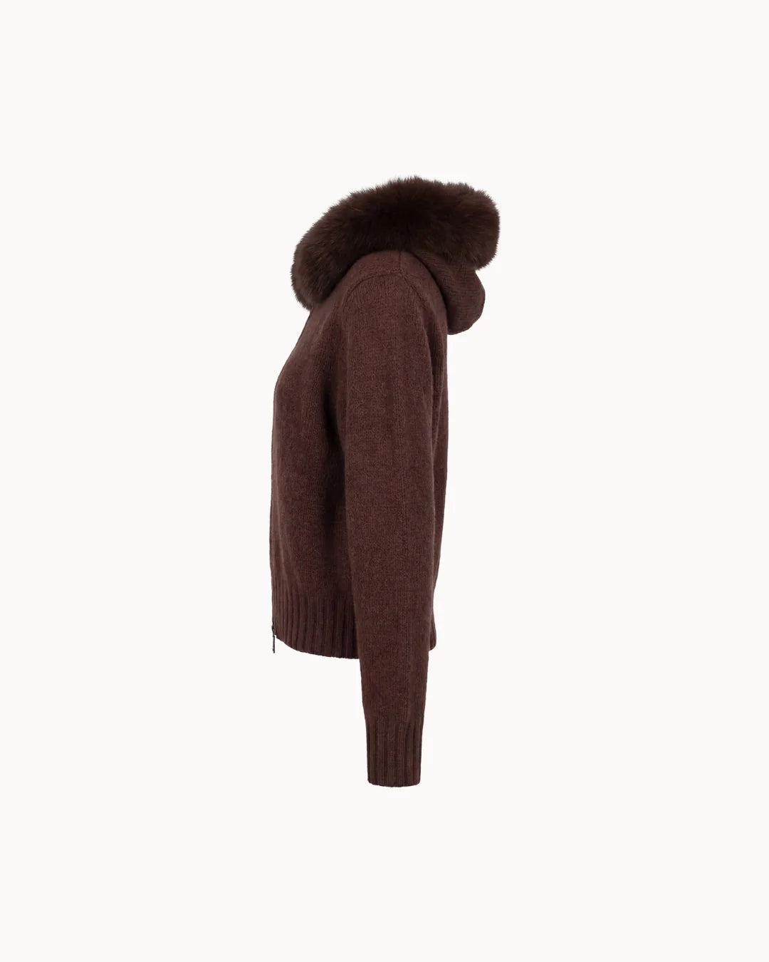 Veste à Col Fourrure — Marron