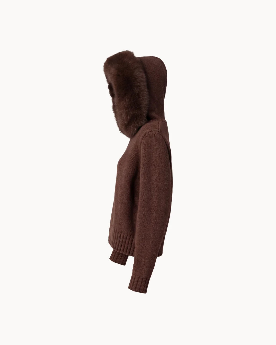 Veste à Col Fourrure — Marron