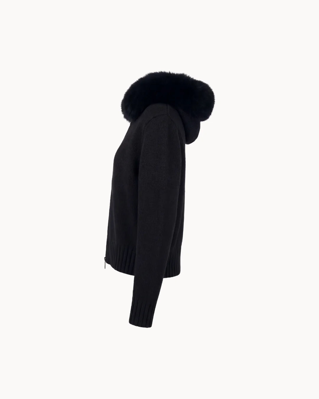 Veste à Col Fourrure — Noir