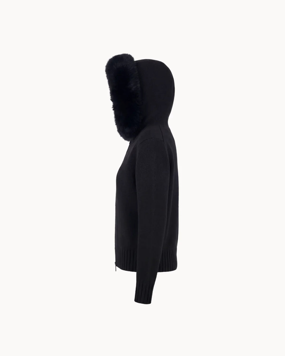 Veste à Col Fourrure — Noir