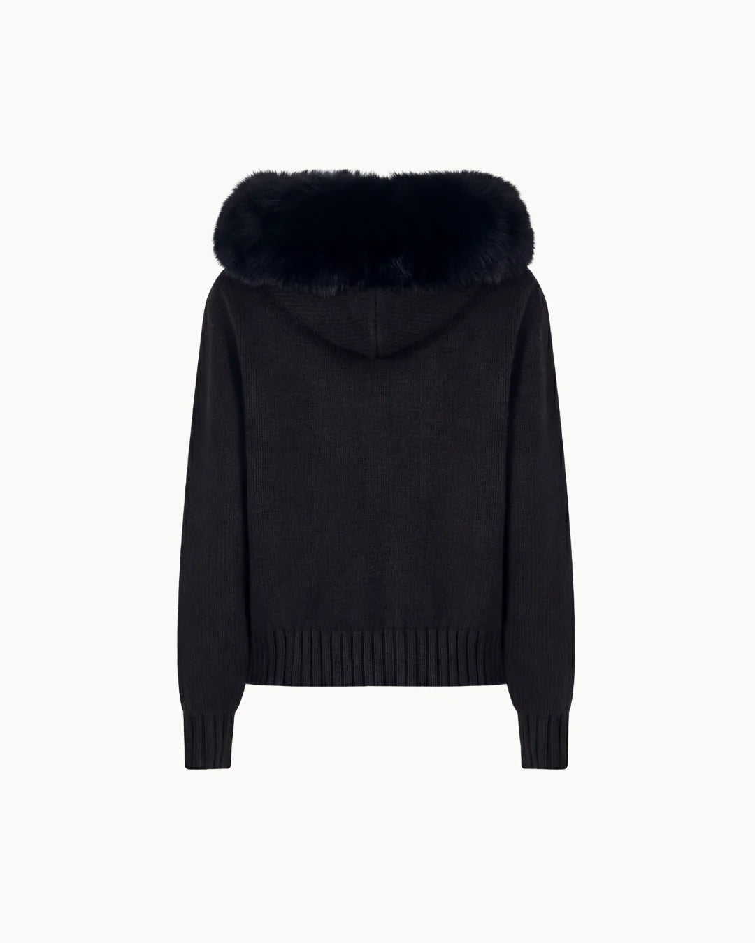 Veste à Col Fourrure — Noir