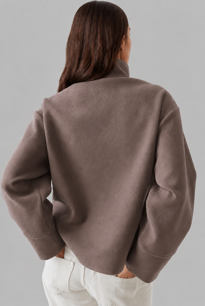 Veste Courte en Laine Col Cheminée