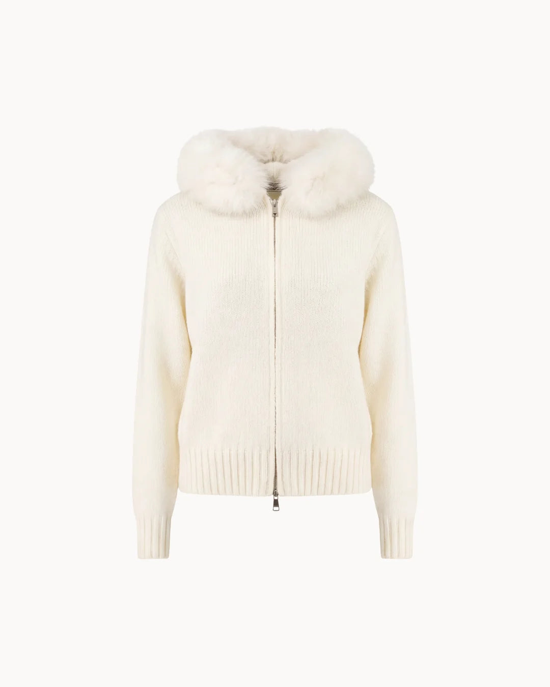 Veste à Col Fourrure — Blanc