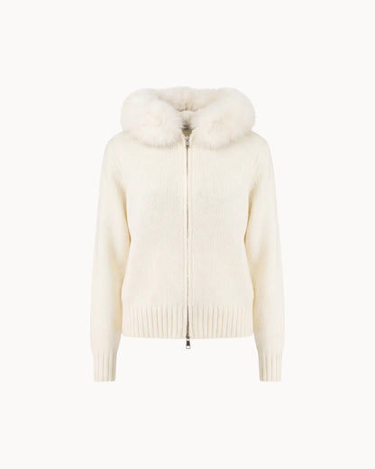 Veste à Col Fourrure — Blanc