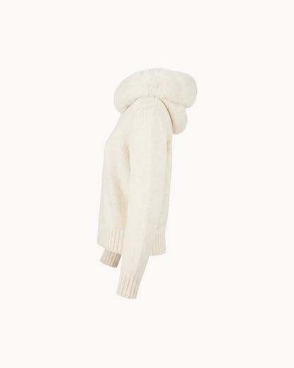 Veste à Col Fourrure — Blanc