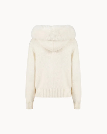 Veste à Col Fourrure — Blanc