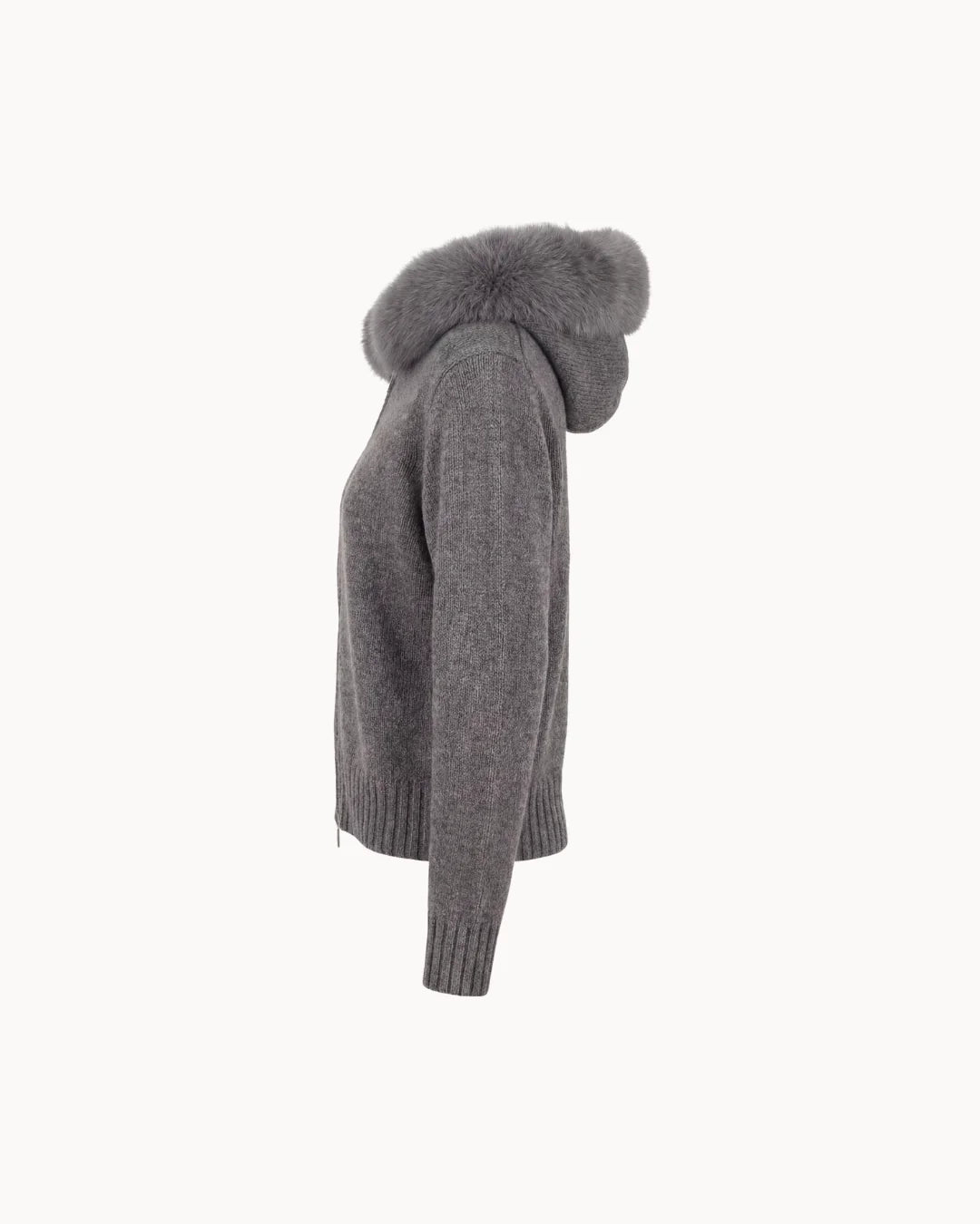 Veste à Col Fourrure — Gris