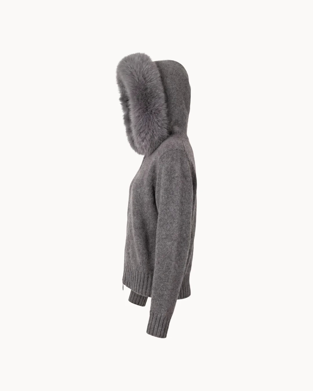 Veste à Col Fourrure — Gris