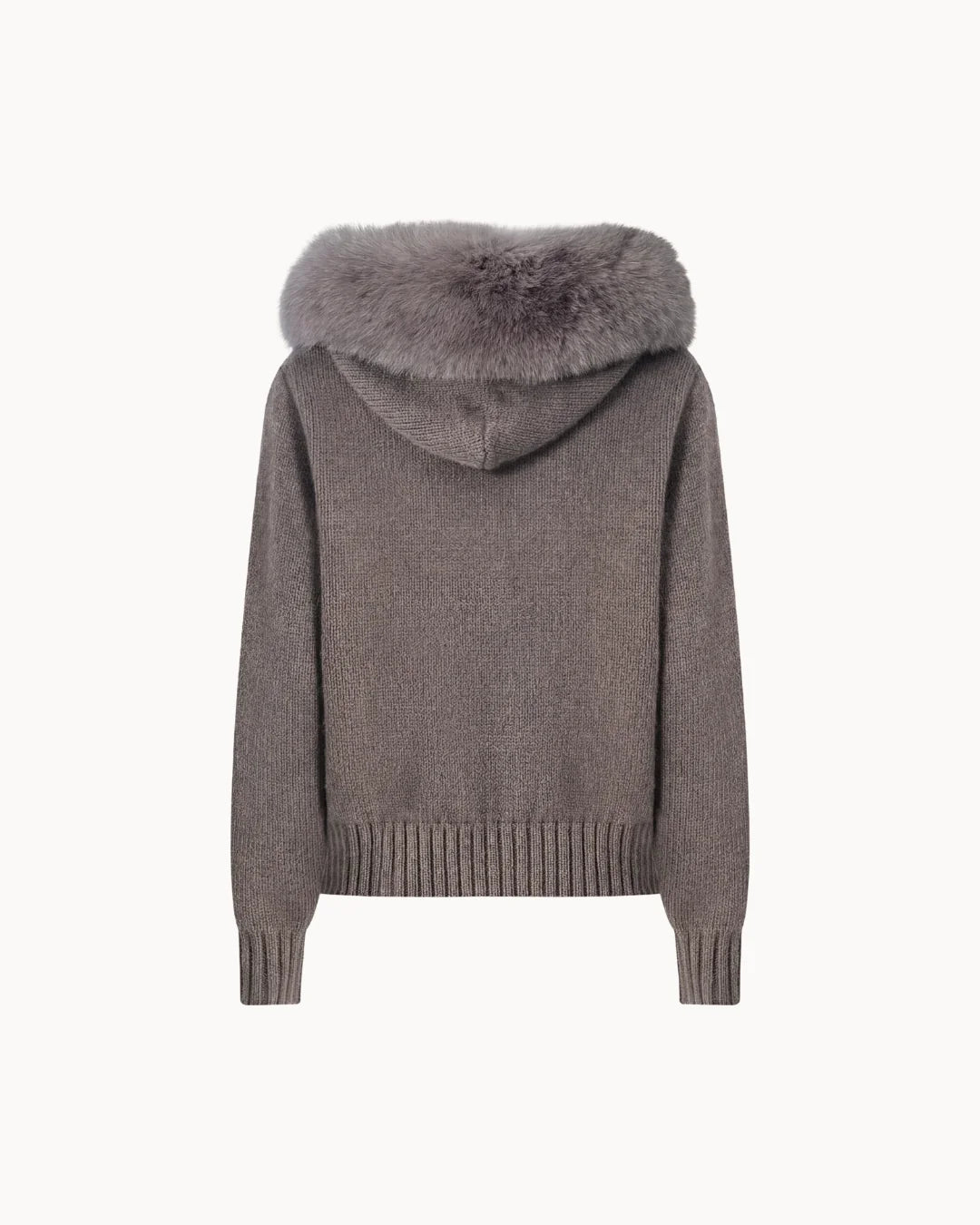 Veste à Col Fourrure — Gris